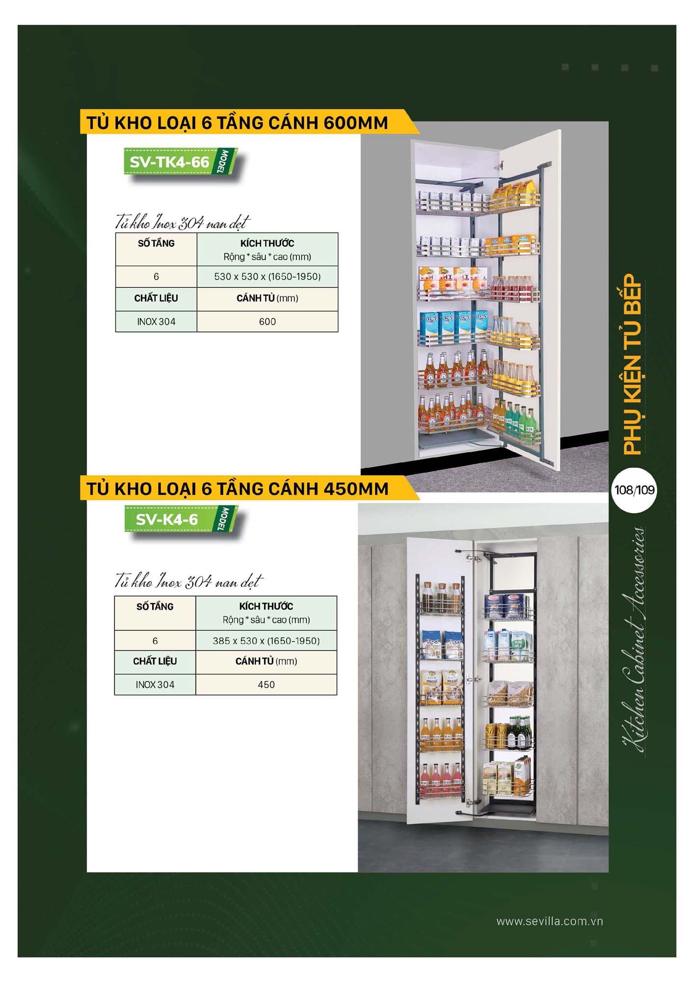 Catalogue SEVILLA 2026 - Bảng giá Thiết bị nhà bếp 110 Catalogue SEVILLA 2026 Bang gia Thiet bi nha bep Page 109