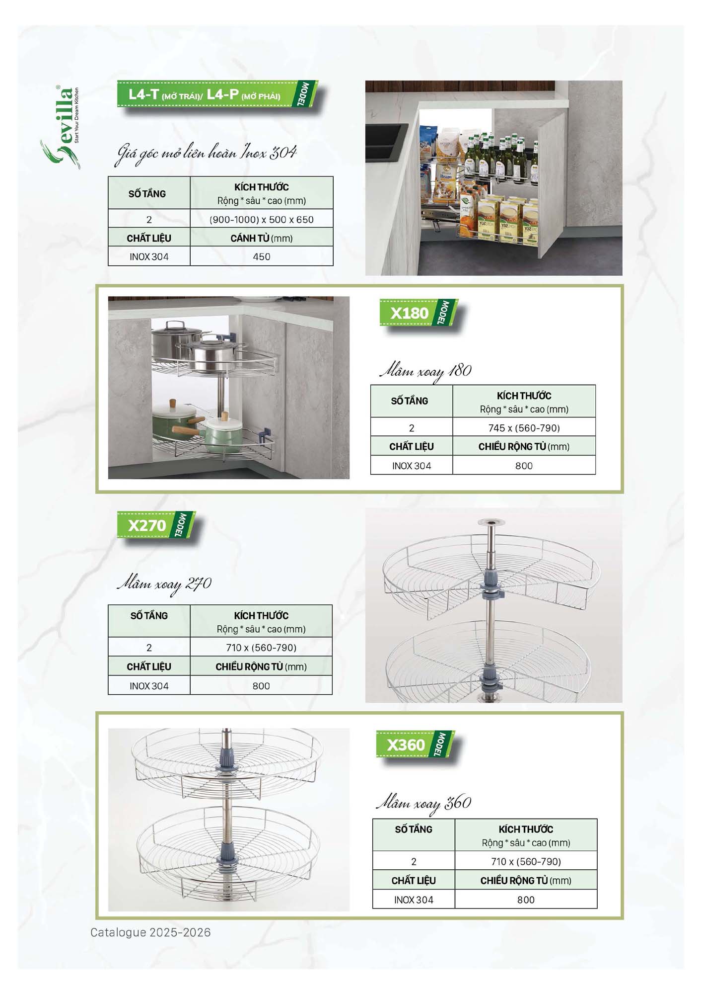 Catalogue SEVILLA 2026 - Bảng giá Thiết bị nhà bếp 113 Catalogue SEVILLA 2026 Bang gia Thiet bi nha bep Page 112