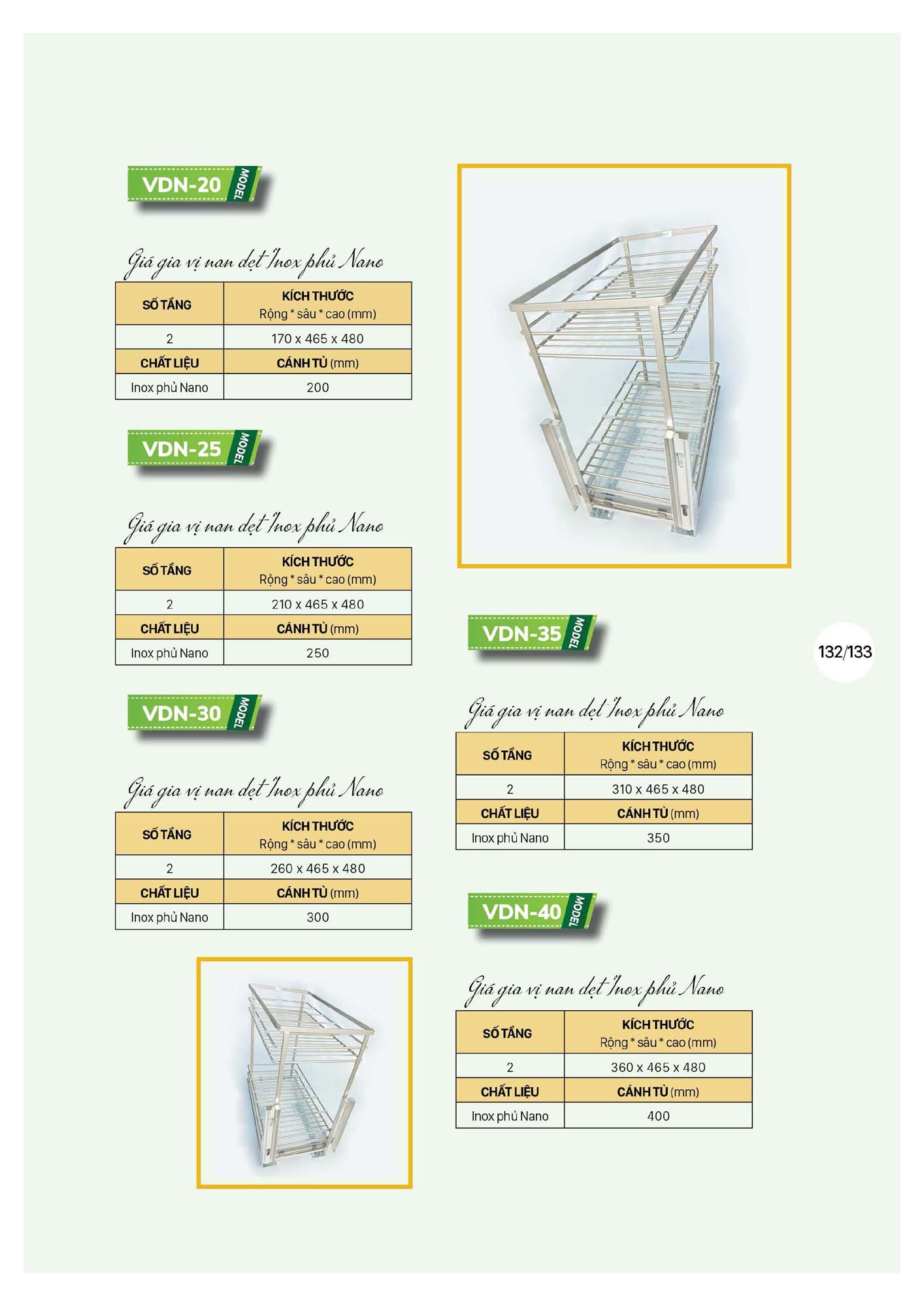 Catalogue SEVILLA 2026 - Bảng giá Thiết bị nhà bếp 134 Catalogue SEVILLA 2026 Bang gia Thiet bi nha bep Page 133