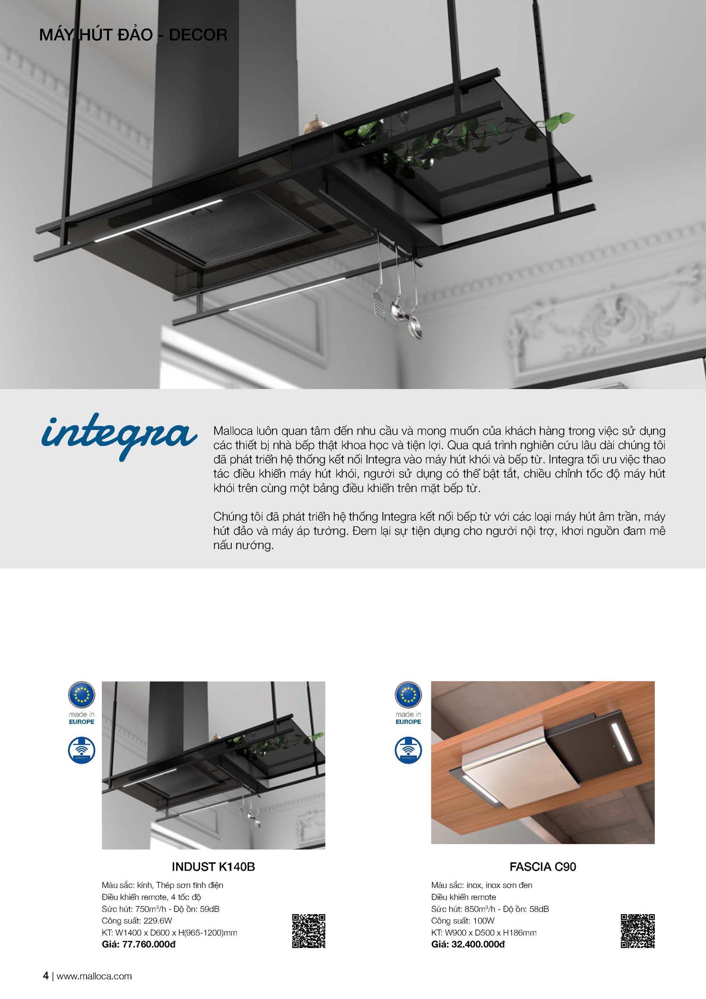 Catalogue MALLOCA 2026 - Bảng giá Thiết bị nhà bếp nhập khẩu 11 Malloca Catalogue Bang gia Page 03 1