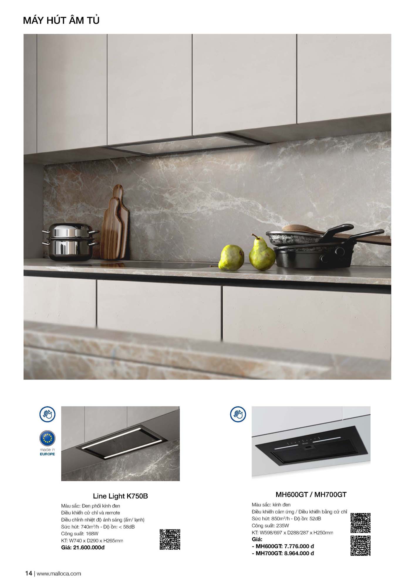 Catalogue MALLOCA 2026 - Bảng giá Thiết bị nhà bếp nhập khẩu 21 Malloca Catalogue Bang gia Page 08 1