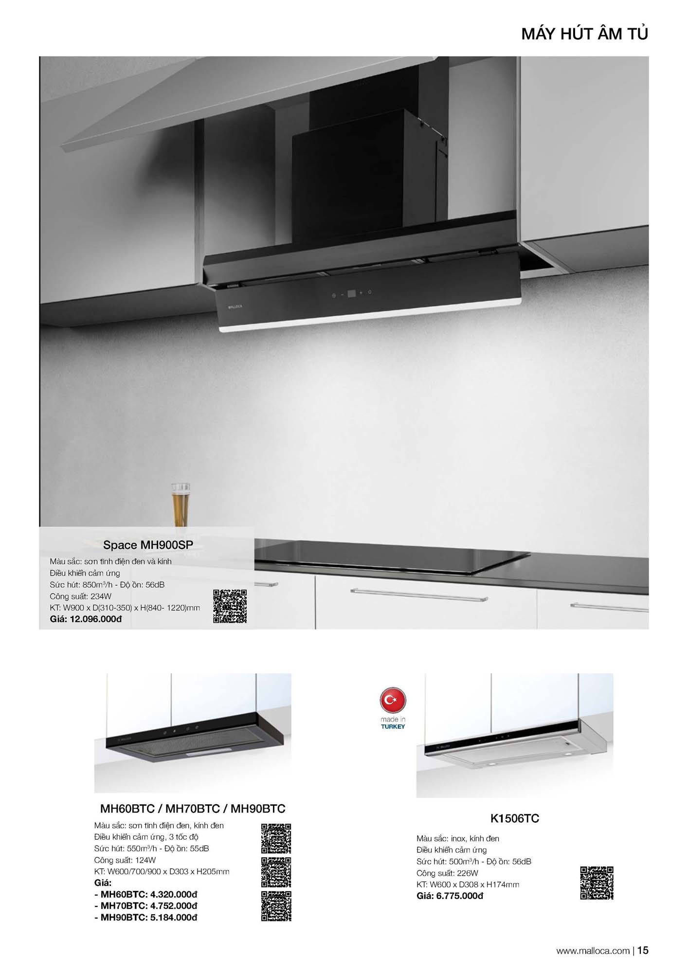 Catalogue MALLOCA 2026 - Bảng giá Thiết bị nhà bếp nhập khẩu 22 Malloca Catalogue Bang gia Page 08 2