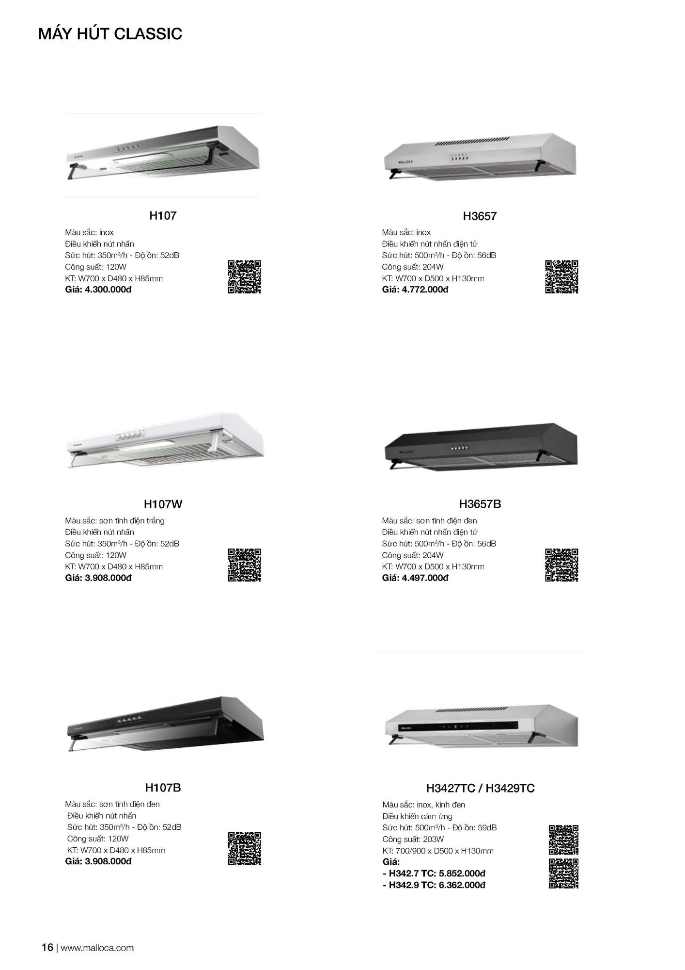 Catalogue MALLOCA 2026 - Bảng giá Thiết bị nhà bếp nhập khẩu 23 Malloca Catalogue Bang gia Page 09 1