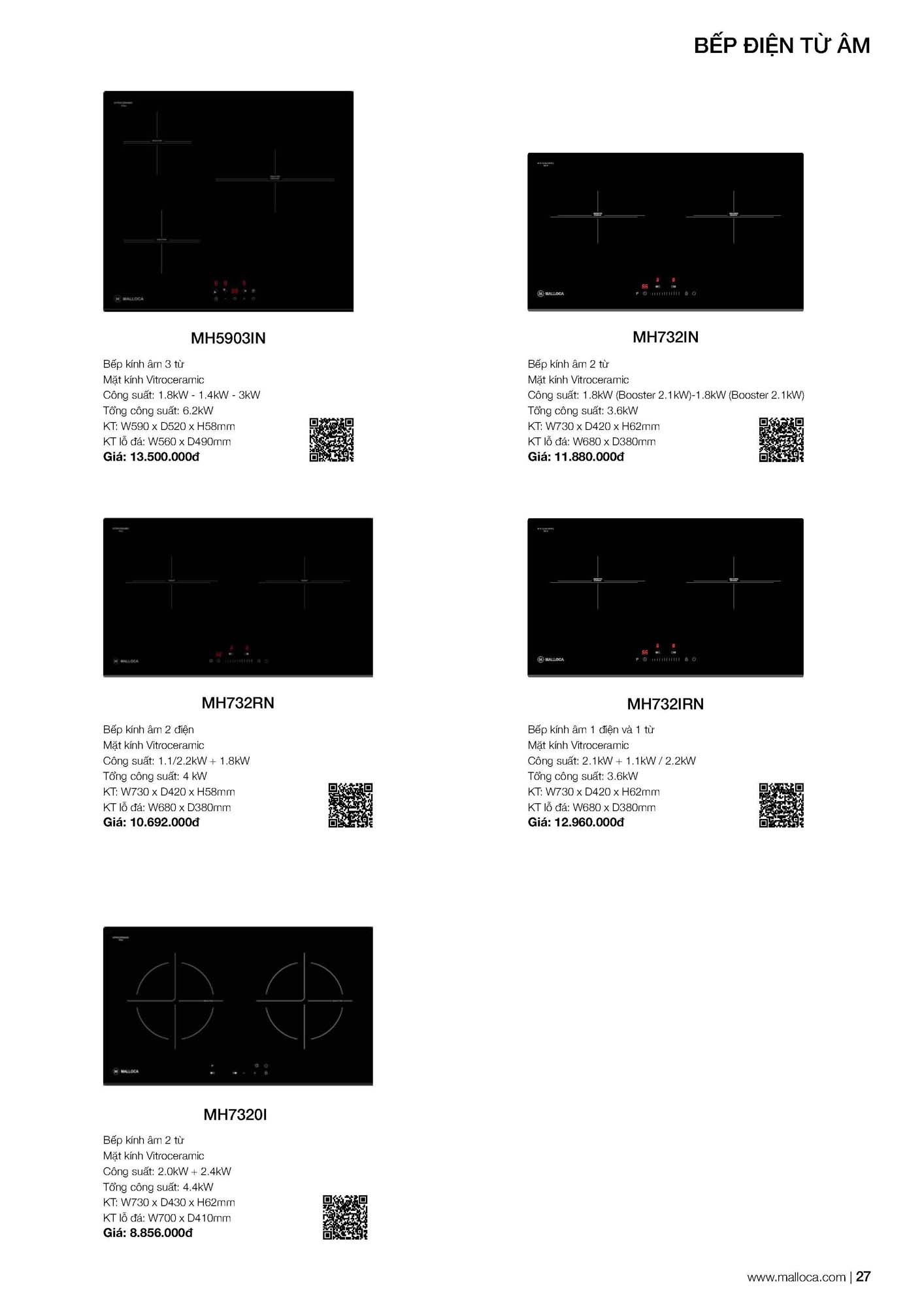Catalogue MALLOCA 2026 - Bảng giá Thiết bị nhà bếp nhập khẩu 34 Malloca Catalogue Bang gia Page 14 2