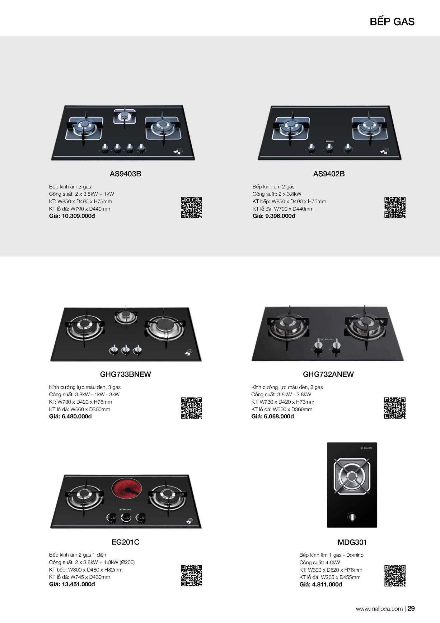 Catalogue MALLOCA 2026 - Bảng giá Thiết bị nhà bếp nhập khẩu 36 Malloca Catalogue Bang gia Page 15 2