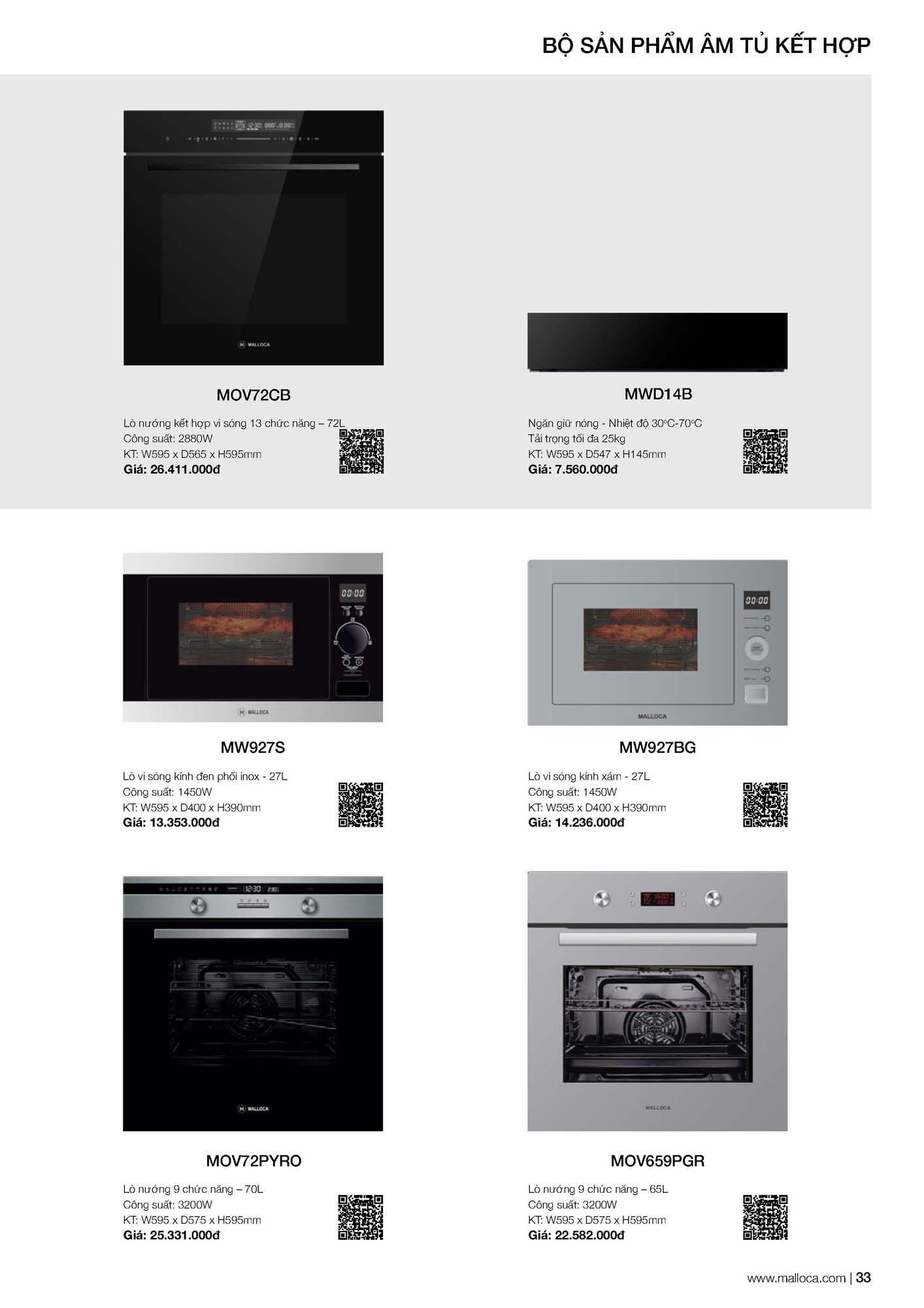 Catalogue MALLOCA 2026 - Bảng giá Thiết bị nhà bếp nhập khẩu 40 Malloca Catalogue Bang gia Page 17 2