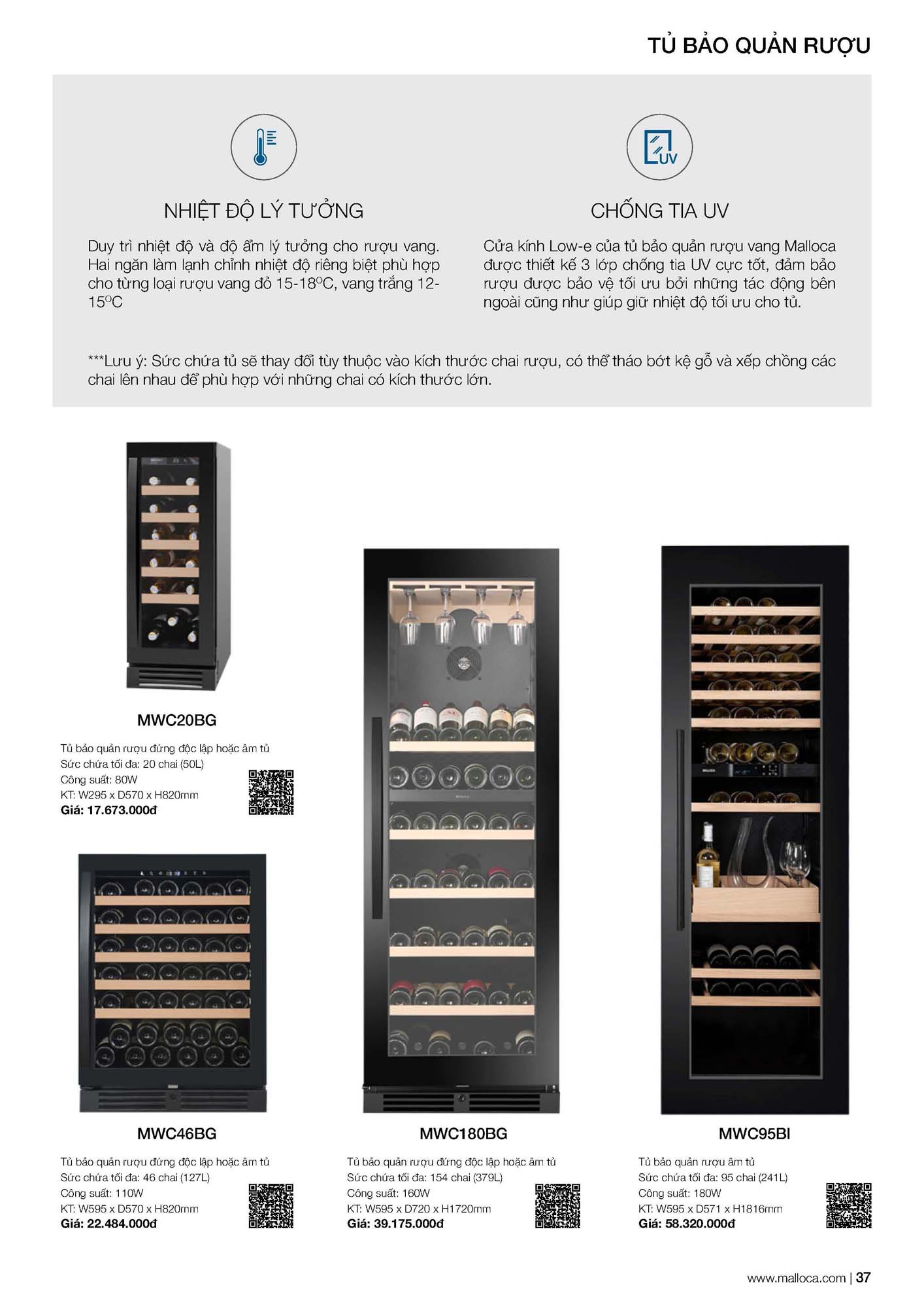 Catalogue MALLOCA 2026 - Bảng giá Thiết bị nhà bếp nhập khẩu 44 Malloca Catalogue Bang gia Page 19 2