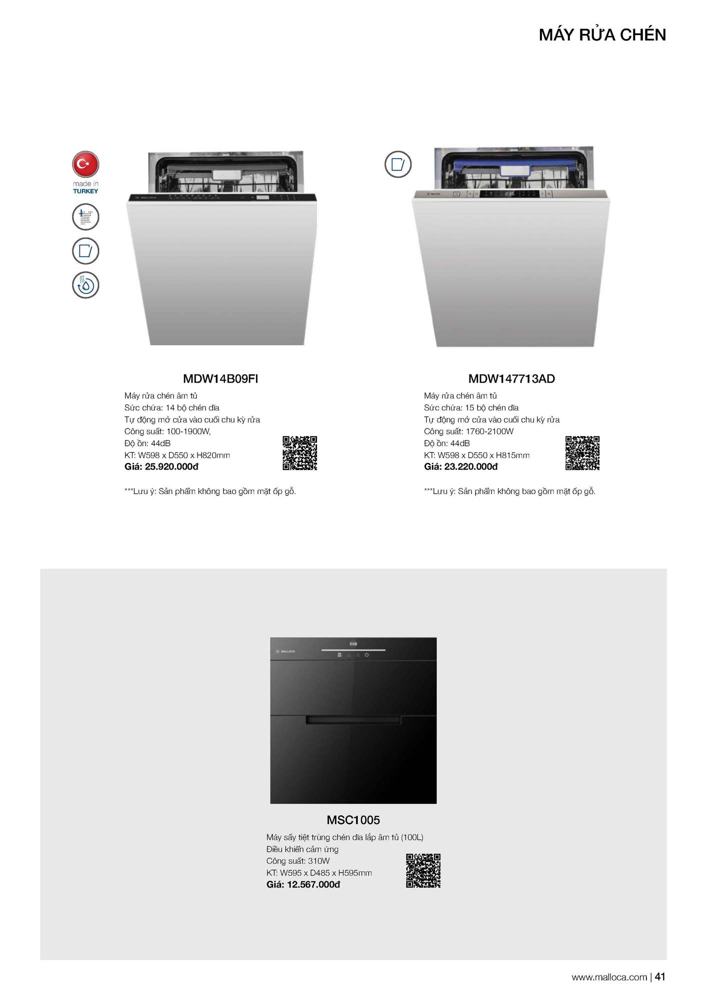 Catalogue MALLOCA 2026 - Bảng giá Thiết bị nhà bếp nhập khẩu 48 Malloca Catalogue Bang gia Page 21 2