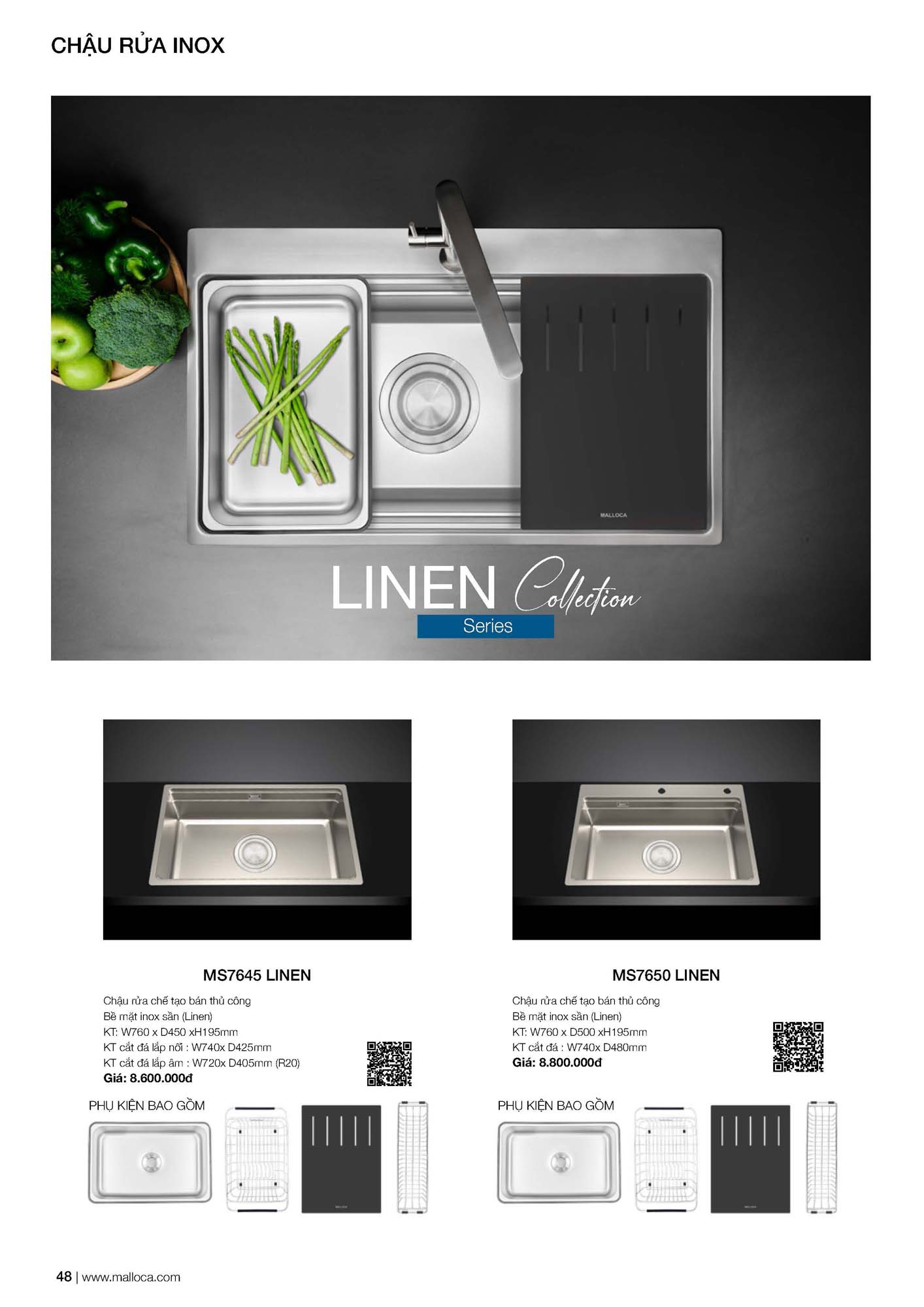 Catalogue MALLOCA 2026 - Bảng giá Thiết bị nhà bếp nhập khẩu 55 Malloca Catalogue Bang gia Page 25 1