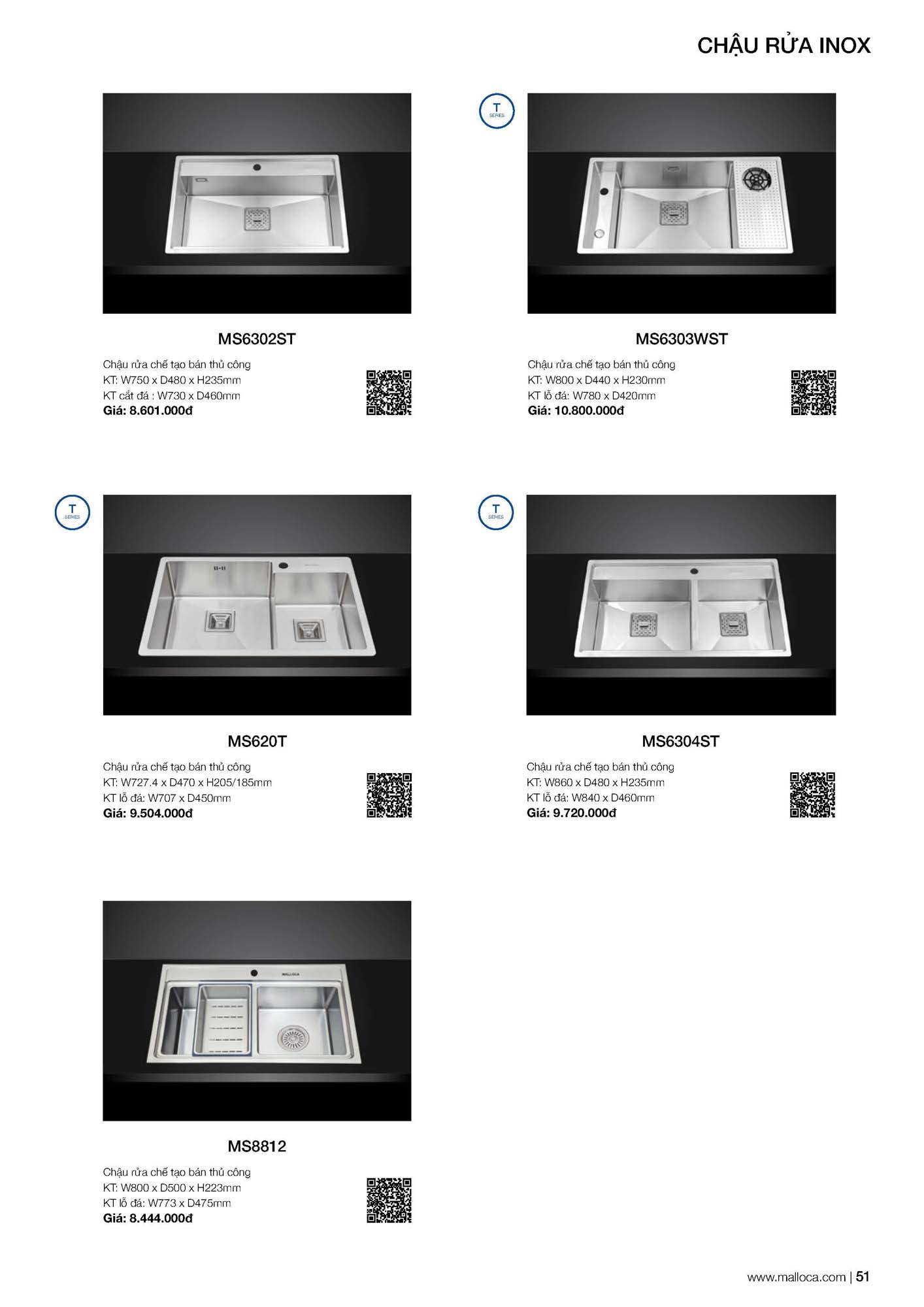 Catalogue MALLOCA 2026 - Bảng giá Thiết bị nhà bếp nhập khẩu 58 Malloca Catalogue Bang gia Page 26 2