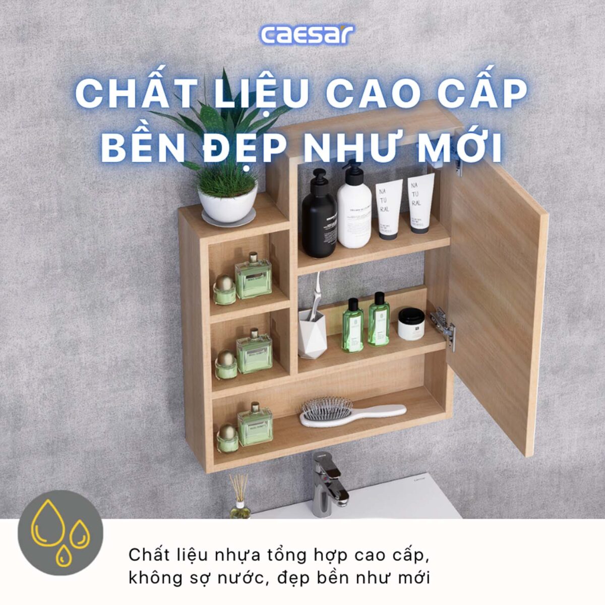 Tủ gương CAESAR EM0160W7V treo tường - Ảnh 10