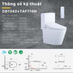 Bồn cầu thông minh CAESAR CD1342 TAF710H nắp rửa điện tử - Ảnh 2