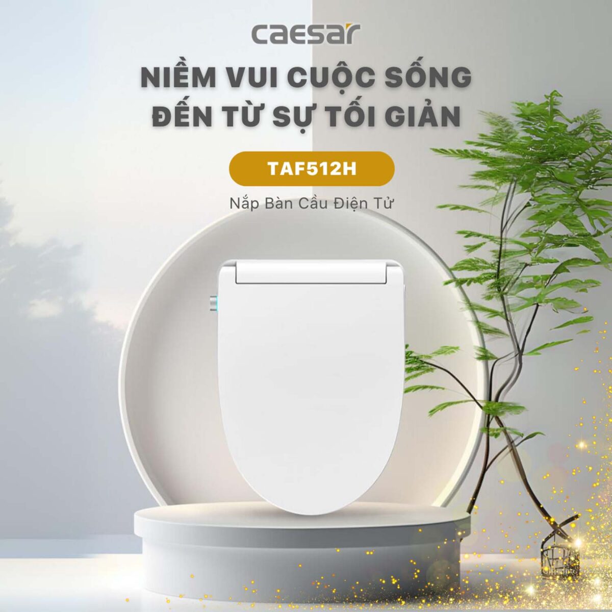 Bồn cầu thông minh CAESAR CD1342 TAF512H nắp rửa điện tử - Ảnh 8