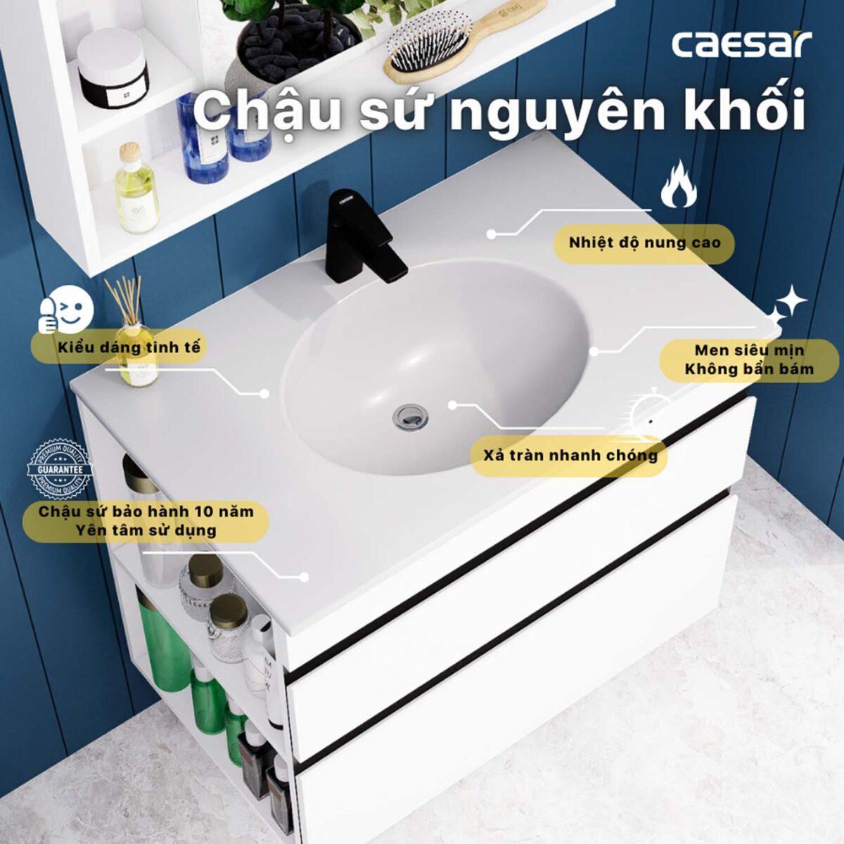 Tủ lavabo CAESAR LF5026 EH15026DDLV - Ảnh 6