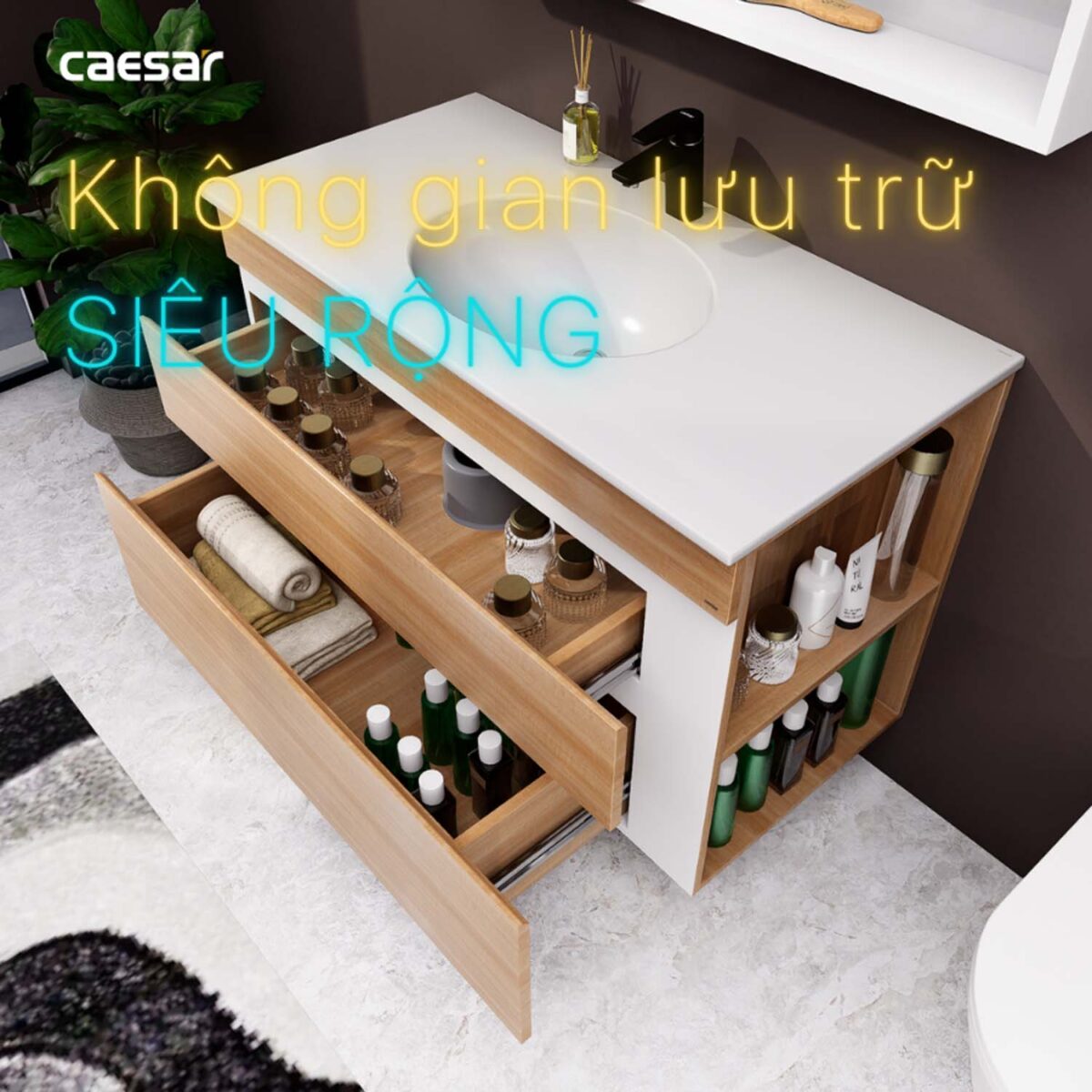 Tủ lavabo CAESAR LF5028 EH15028DDRW7V - Ảnh 9