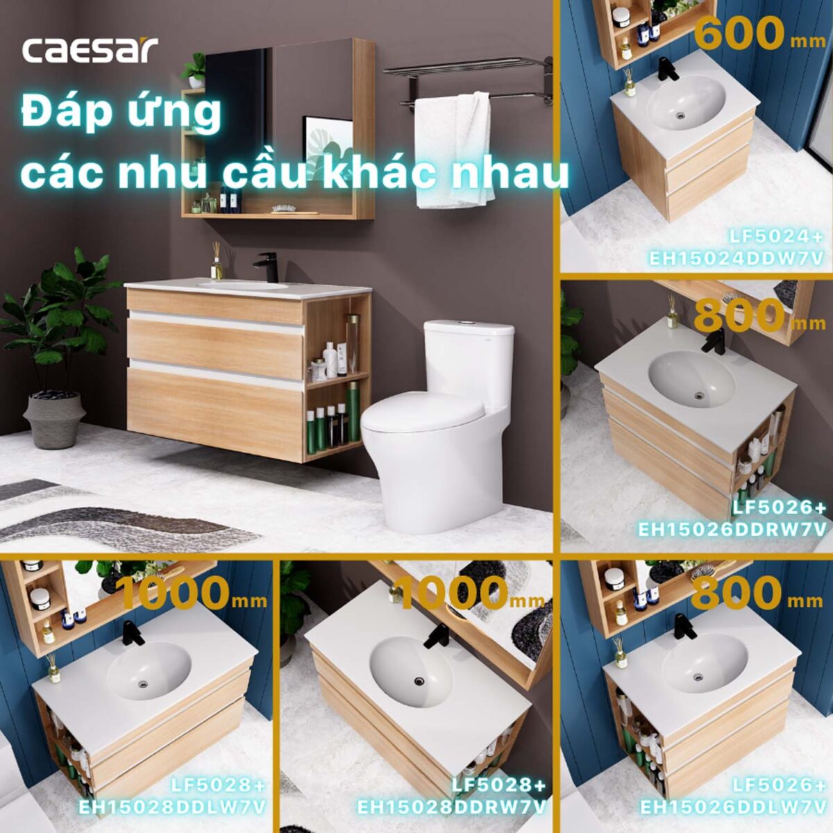 Tủ lavabo CAESAR LF5028 EH15028DDRW7V - Ảnh 10