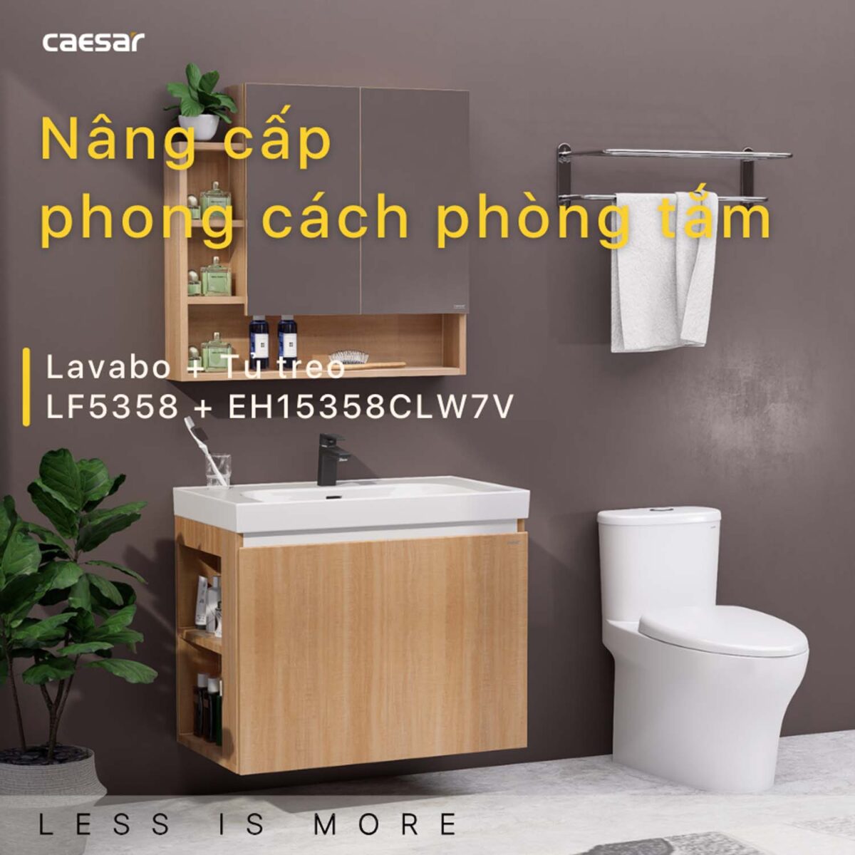 Tủ lavabo CAESAR LF5358 EH15358CLW7V - Ảnh 3
