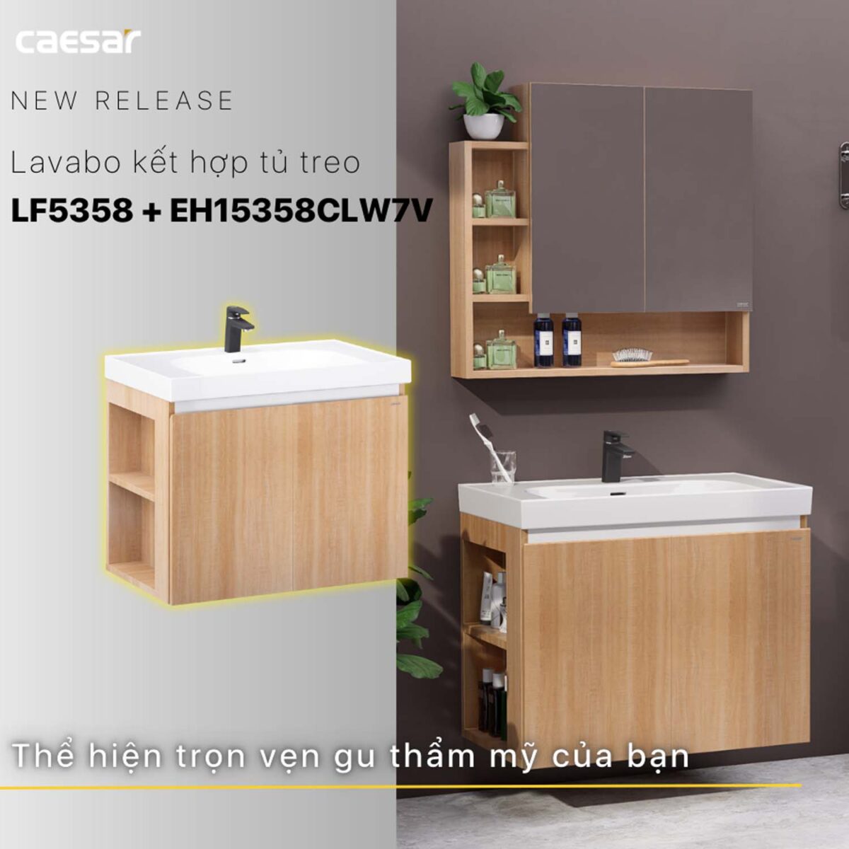 Tủ lavabo CAESAR LF5358 EH15358CLW7V - Ảnh 15
