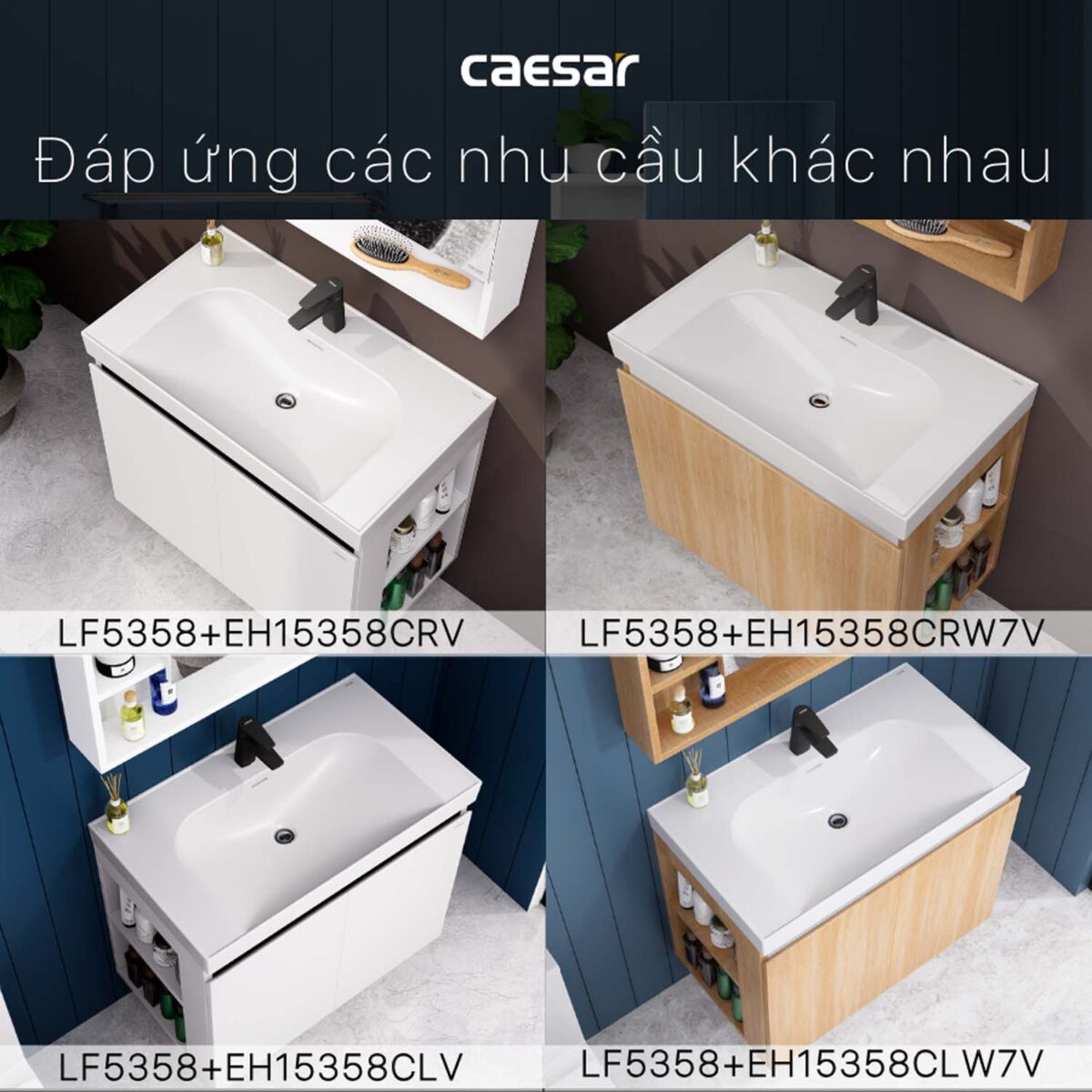 Tủ lavabo CAESAR LF5358 EH15358CLW7V - Ảnh 11