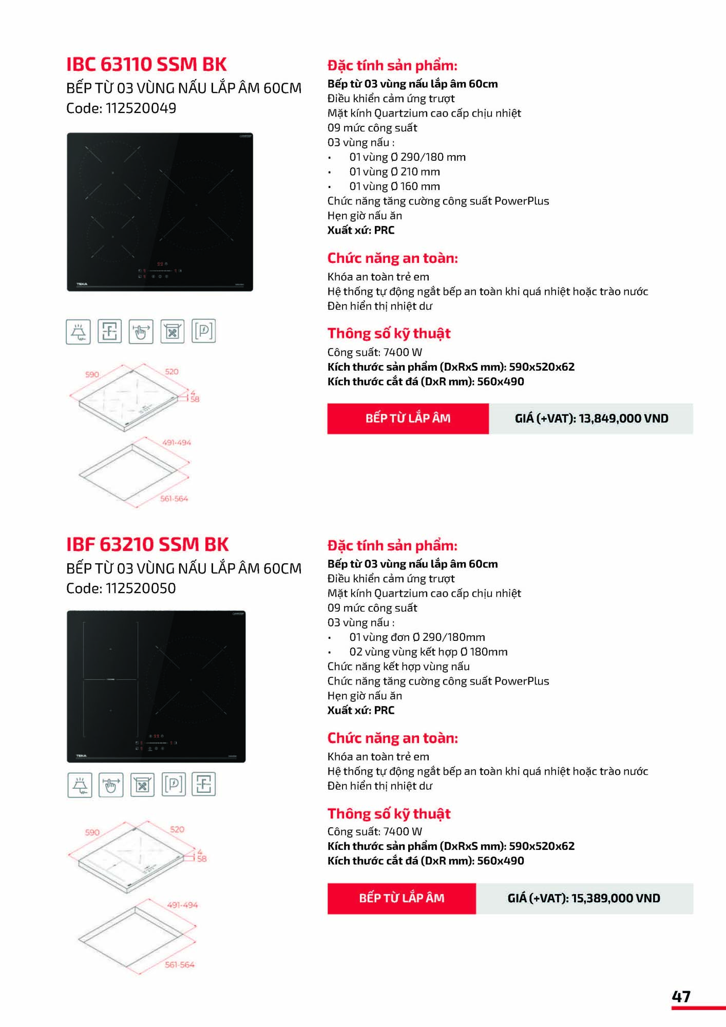 Catalogue TEKA 2026 - Bảng giá Thiết bị nhà bếp 48 VN TEKA CATOLOGUE 2026 Page 047