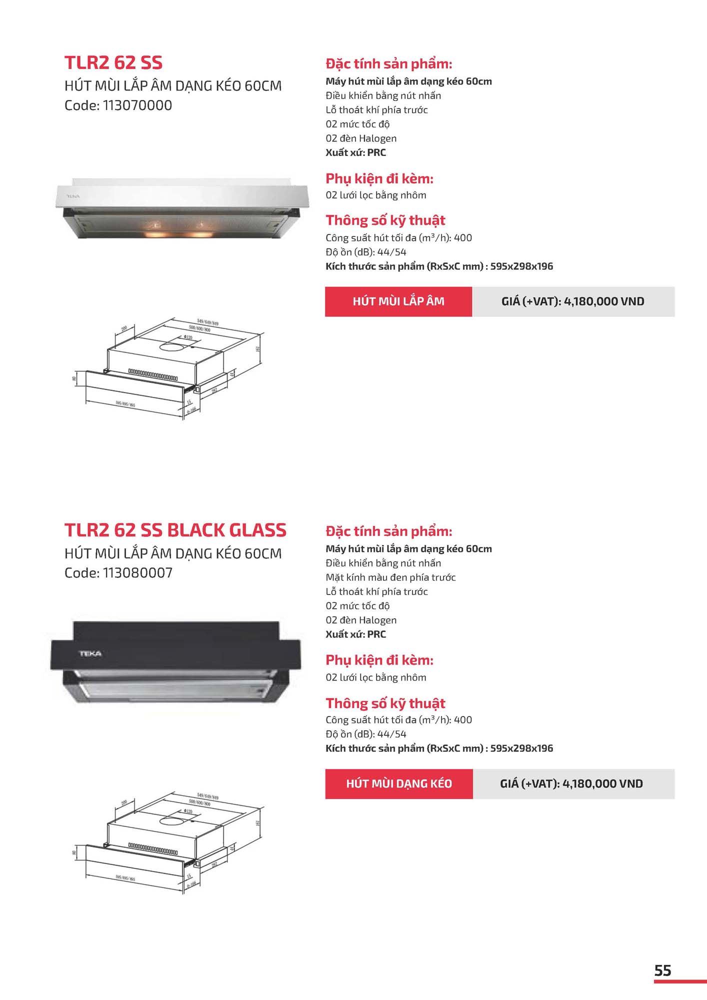 Catalogue TEKA 2026 - Bảng giá Thiết bị nhà bếp 56 VN TEKA CATOLOGUE 2026 Page 055
