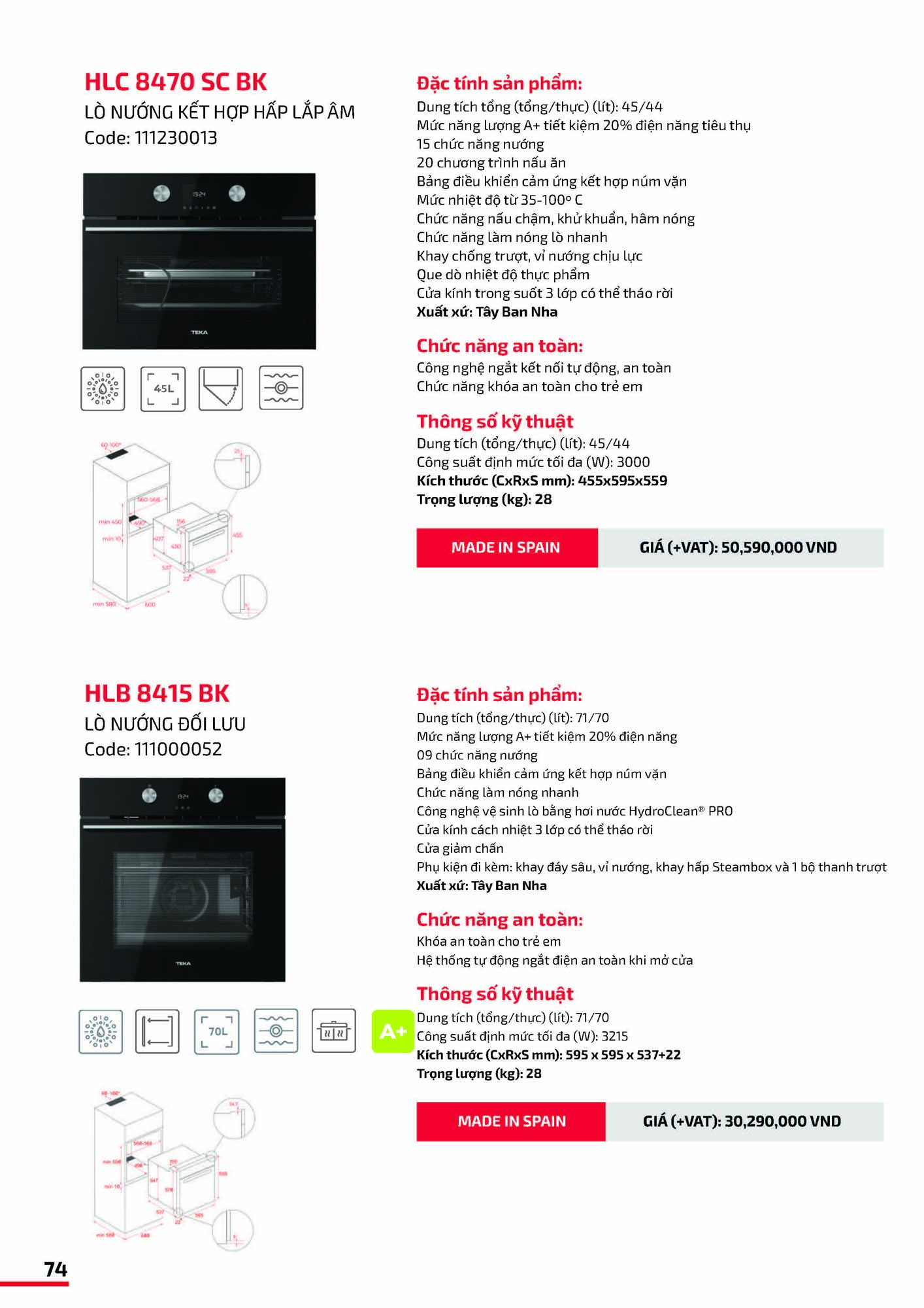 Catalogue TEKA 2026 - Bảng giá Thiết bị nhà bếp 75 VN TEKA CATOLOGUE 2026 Page 074