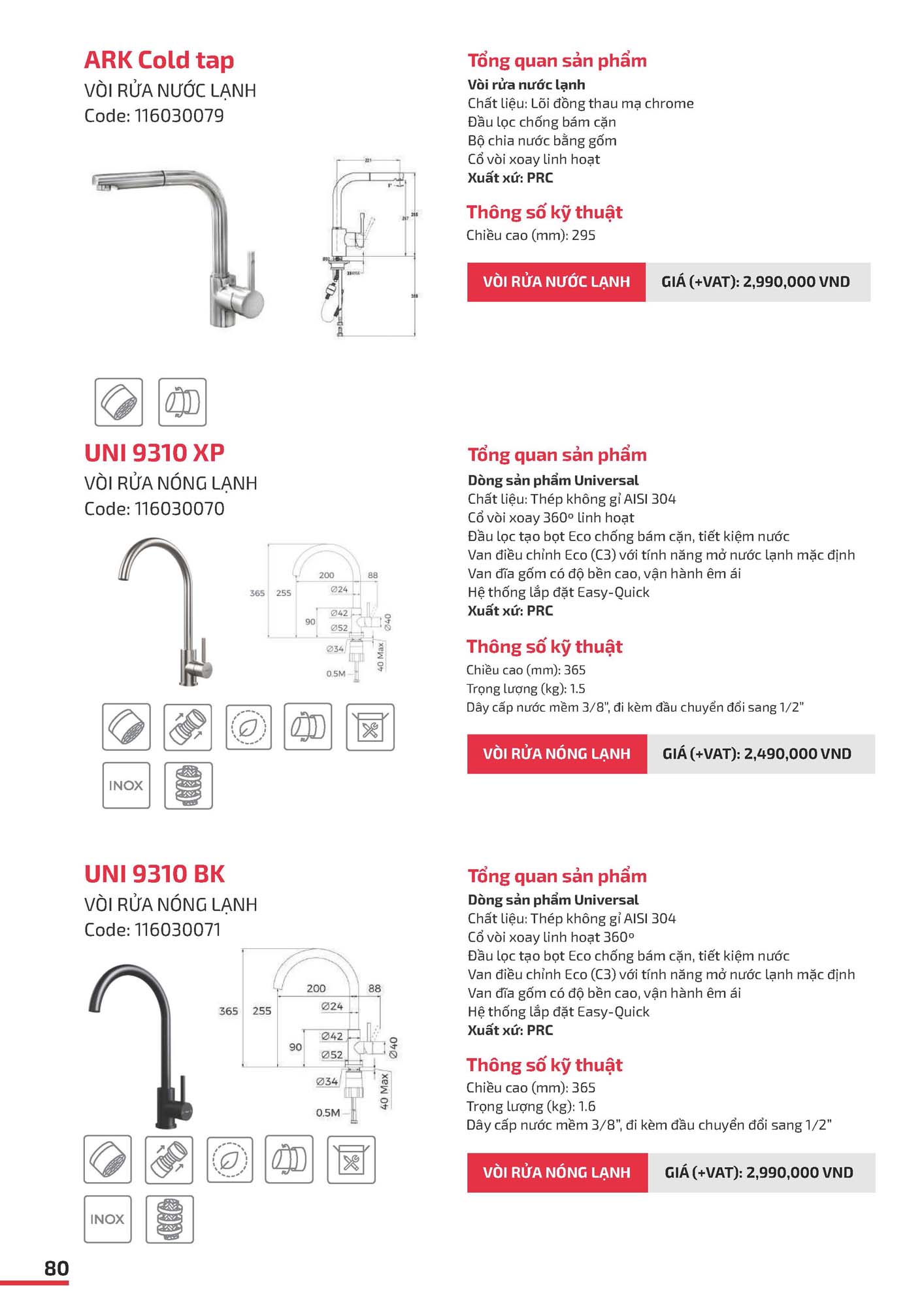 Catalogue TEKA 2026 - Bảng giá Thiết bị nhà bếp 81 VN TEKA CATOLOGUE 2026 Page 080
