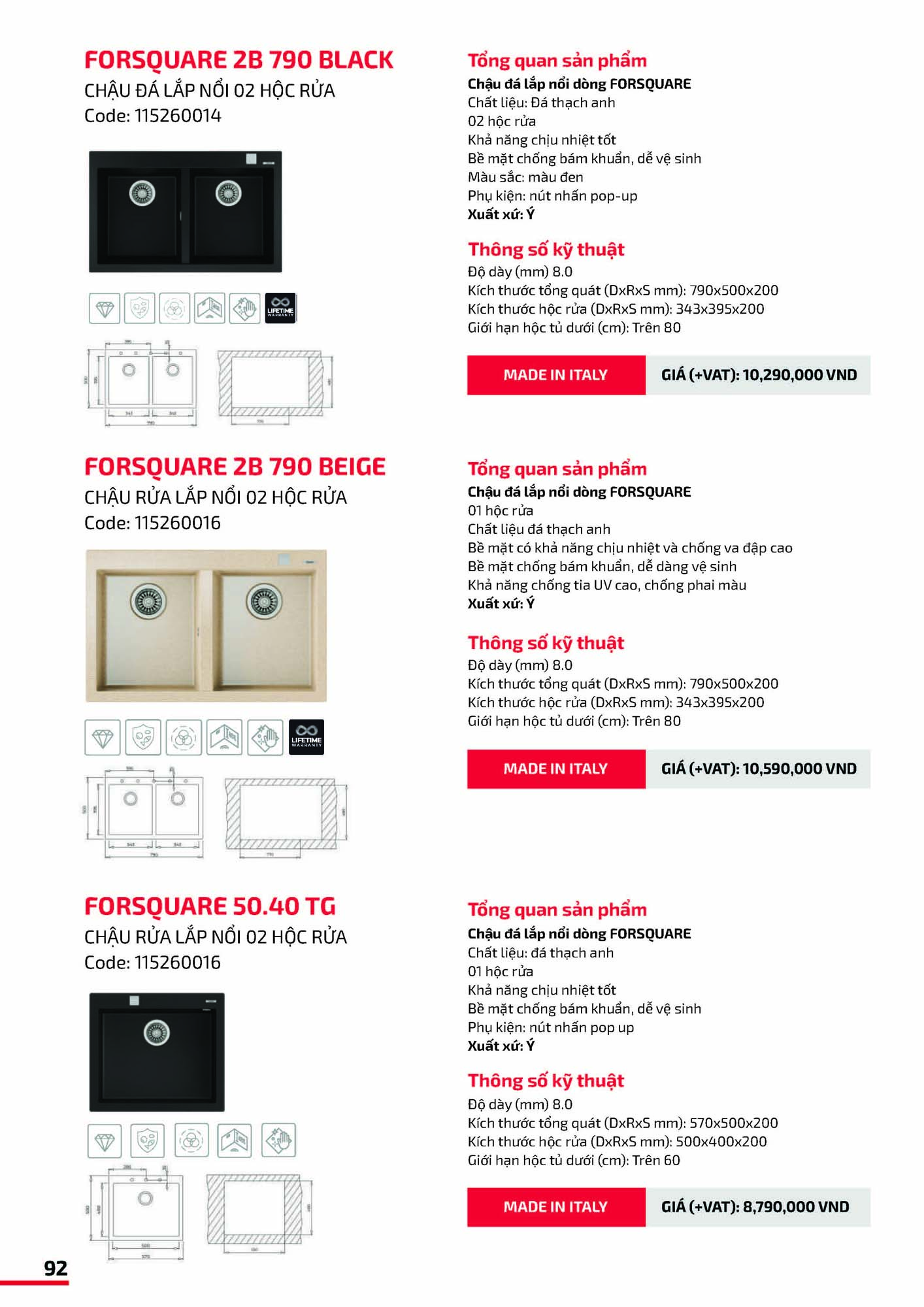 Catalogue TEKA 2026 - Bảng giá Thiết bị nhà bếp 93 VN TEKA CATOLOGUE 2026 Page 092