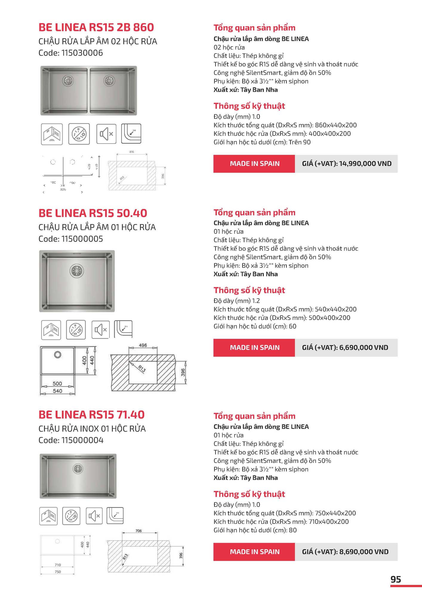Catalogue TEKA 2026 - Bảng giá Thiết bị nhà bếp 96 VN TEKA CATOLOGUE 2026 Page 095