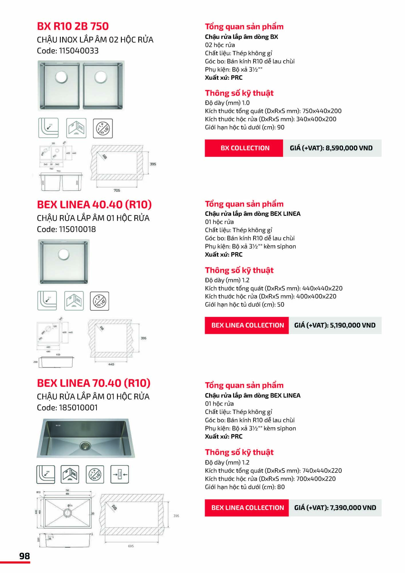 Catalogue TEKA 2026 - Bảng giá Thiết bị nhà bếp 99 VN TEKA CATOLOGUE 2026 Page 098