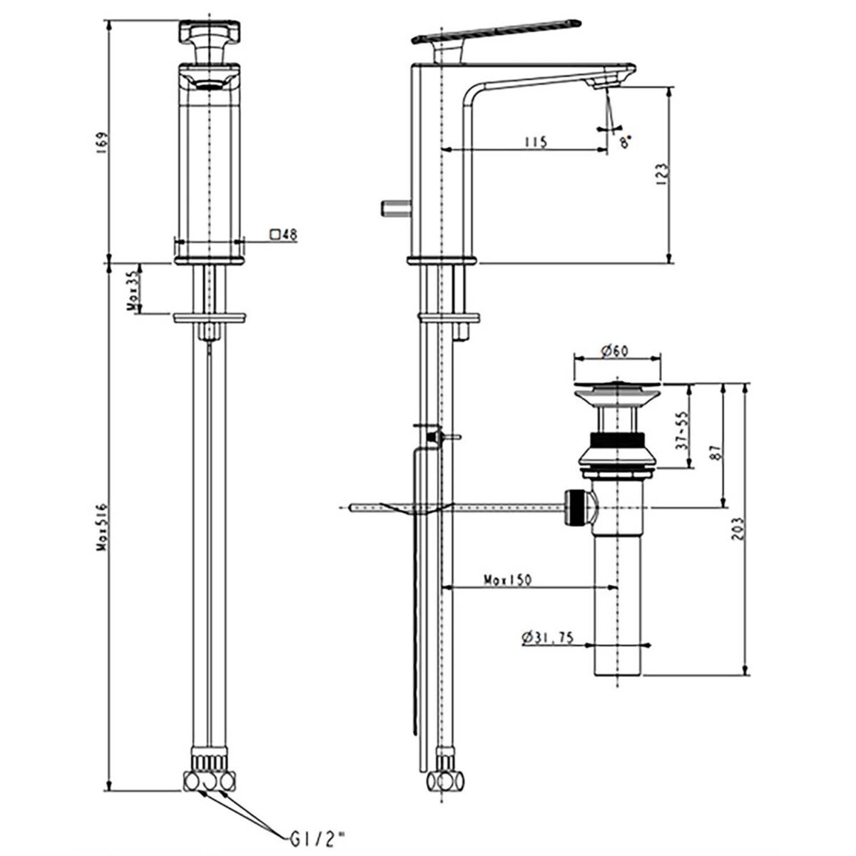Vòi lavabo AMERICAN STANDARD WF-2414 1124140000 nóng lạnh - Ảnh 2