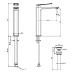Vòi lavabo AMERICAN STANDARD WF-2415 1124150000 cổ cao nóng lạnh - Ảnh 2