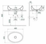 Chậu lavabo đặt bàn VIGLACERA CD30 - Ảnh 2