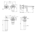 Vòi lavabo AMERICAN STANDARD WF-1M04 2 lỗ âm tường nóng lạnh - Ảnh 2