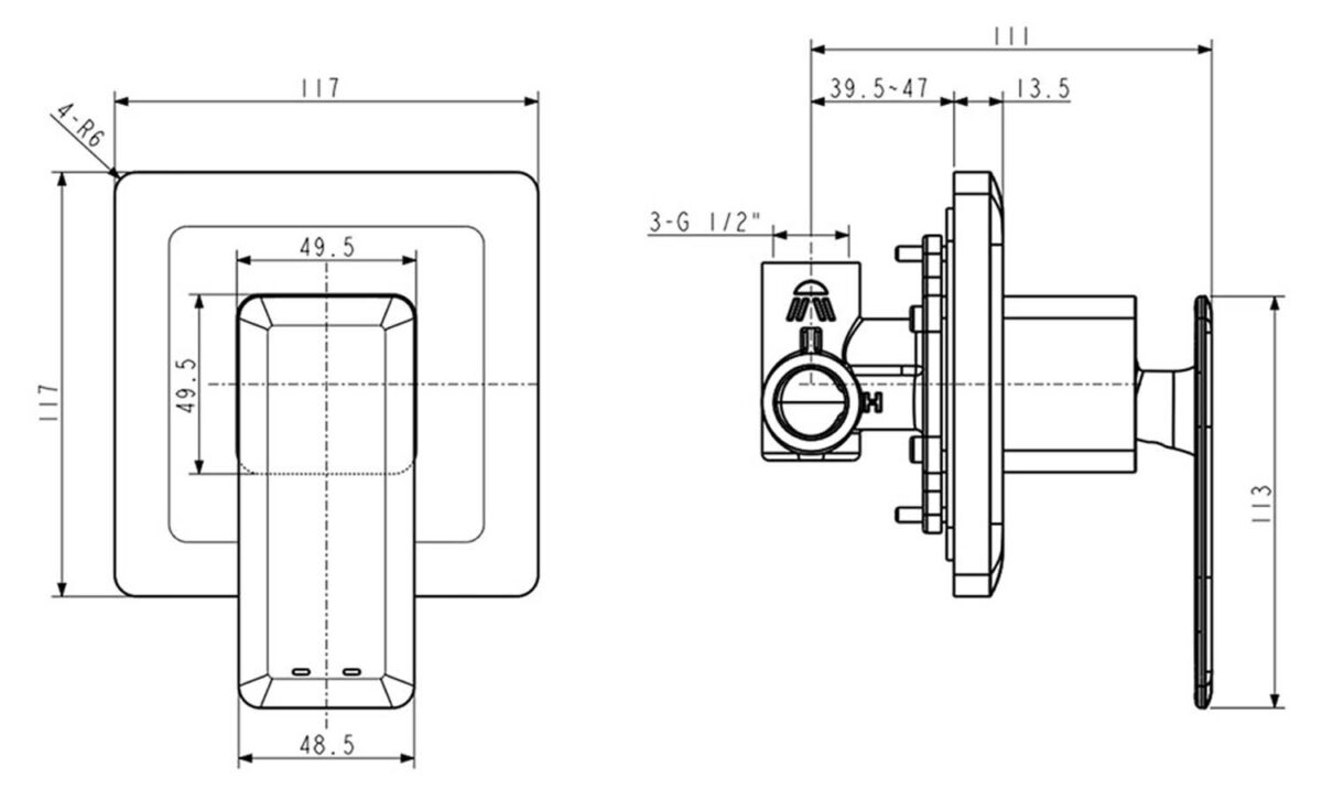 Vòi sen âm tường AMERICAN STANDARD WF-3129 1131290000 nóng lạnh - Ảnh 2