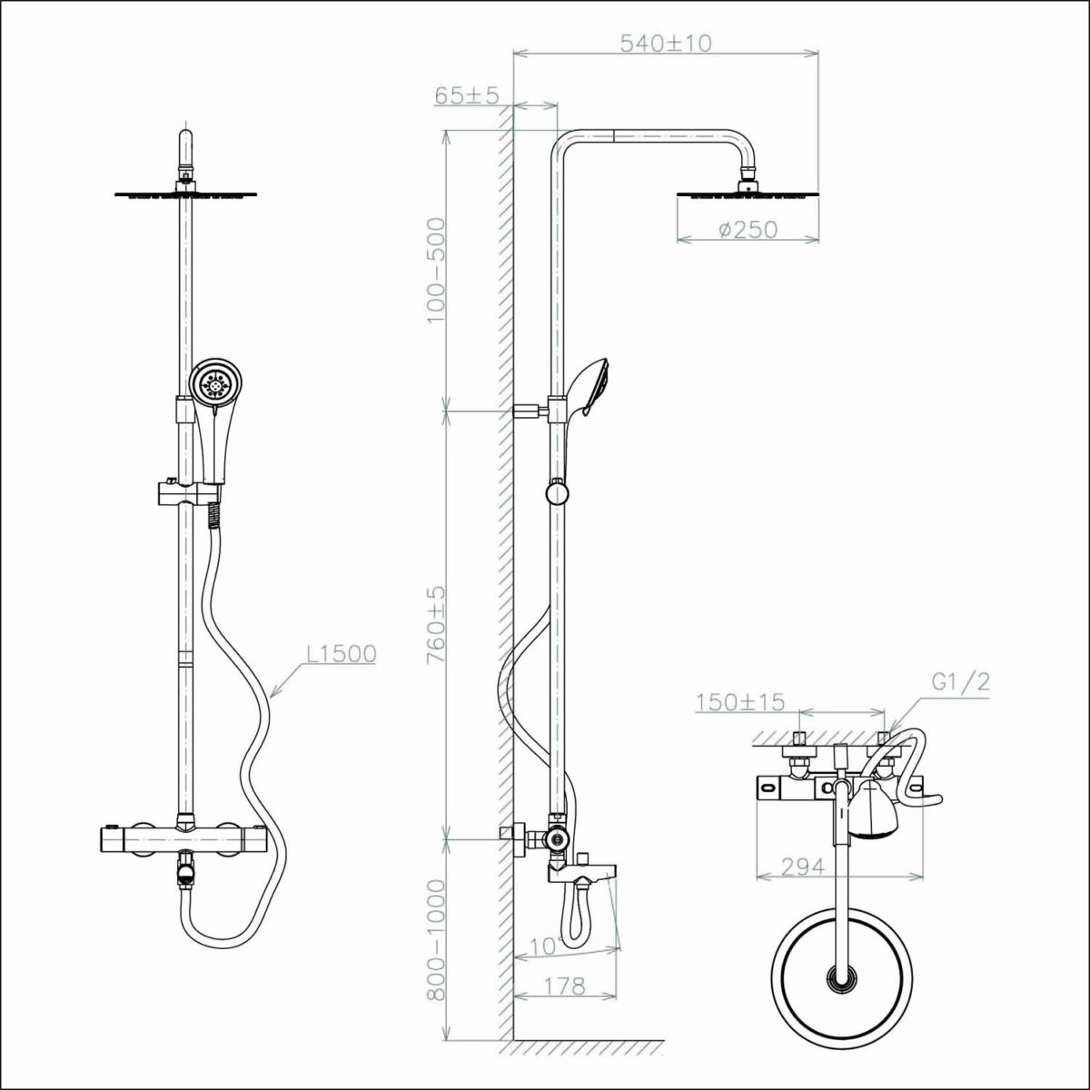 Vòi sen cây VIGLACERA VG598.1 nhiệt độ - Ảnh 2