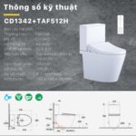 Bồn cầu thông minh CAESAR CD1342 TAF512H nắp rửa điện tử - Ảnh 2