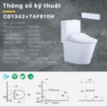 Bồn cầu thông minh CAESAR CD1342 TAF610H nắp rửa điện tử - Ảnh 2