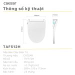 Bồn cầu thông minh CAESAR CD1342 TAF512H nắp rửa điện tử - Ảnh 3