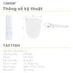 Bồn cầu thông minh CAESAR CD1342 TAF710H nắp rửa điện tử - Ảnh 3