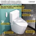 Bồn cầu thông minh CAESAR CD1342 TAF512H nắp rửa điện tử - Ảnh 4