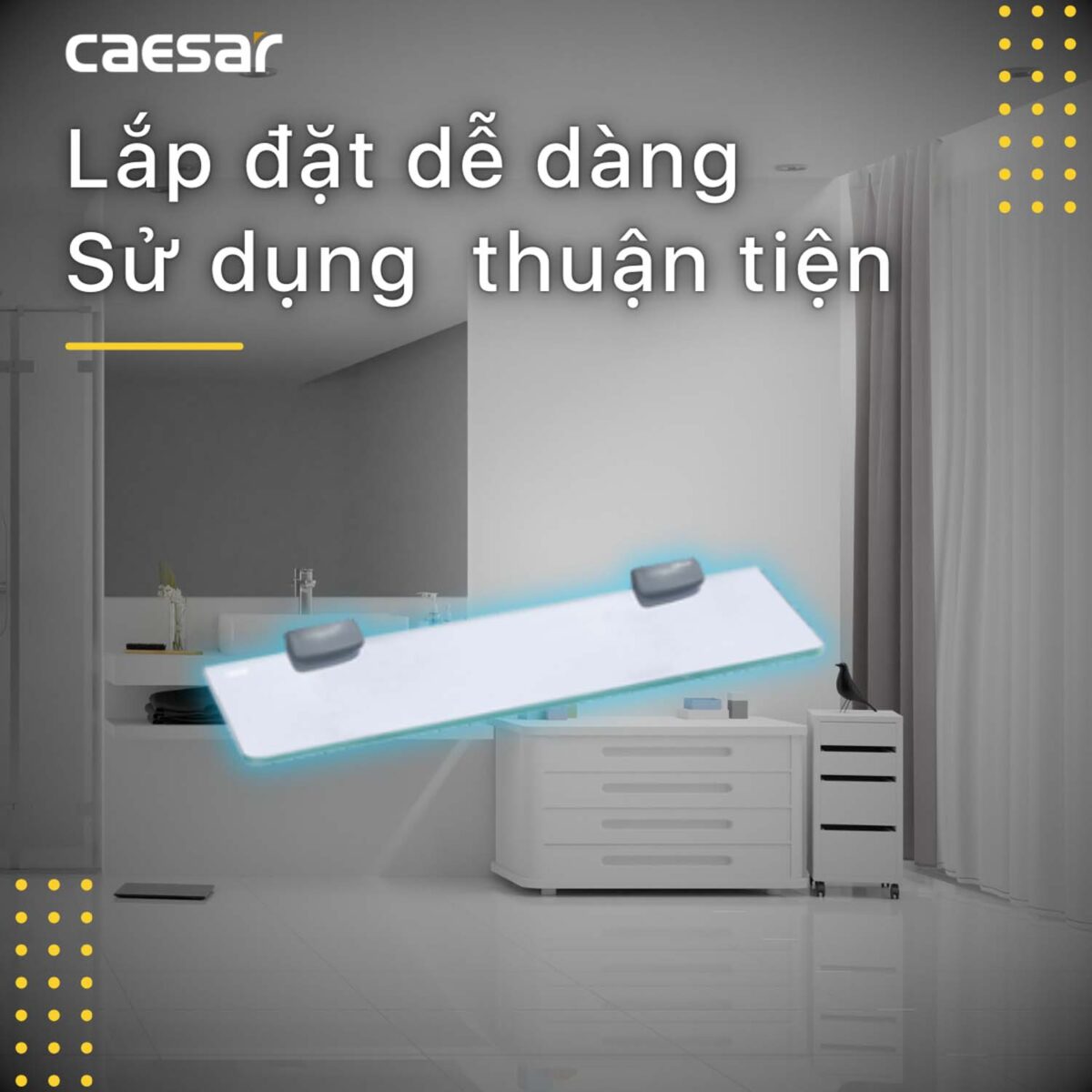 Gương nhà tắm Caesar M753VR kèm kệ kính - Ảnh 7
