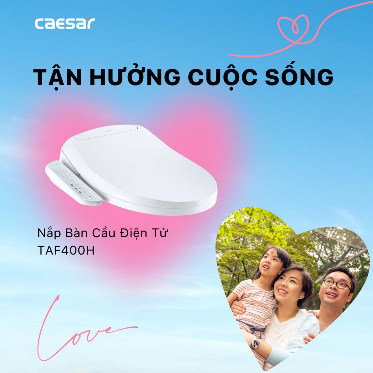 Bồn cầu thông minh CAESAR CD1342 TAF400H nắp rửa điện tử - Ảnh 8