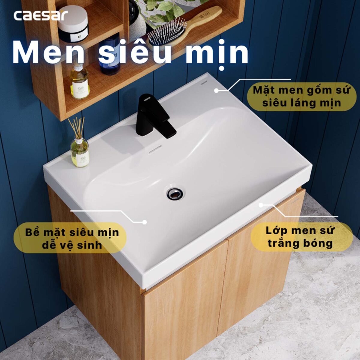 Chậu lavabo đặt bàn CAESAR LF5356 - Ảnh 9