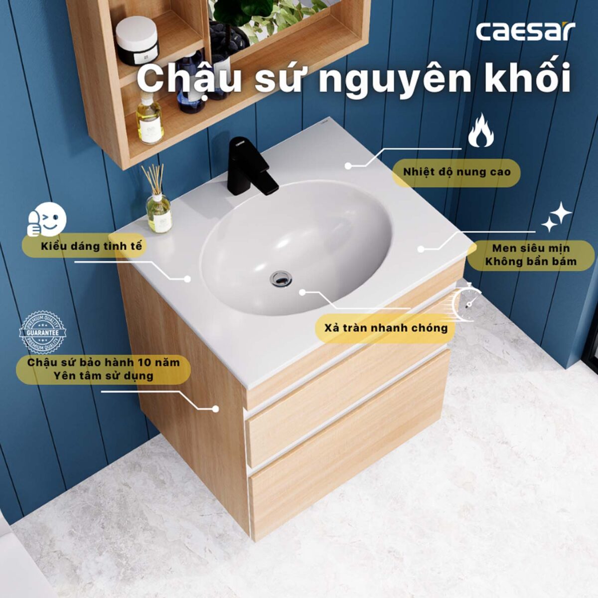 Tủ lavabo CAESAR LF5024 EH15024DDW7V - Ảnh 6