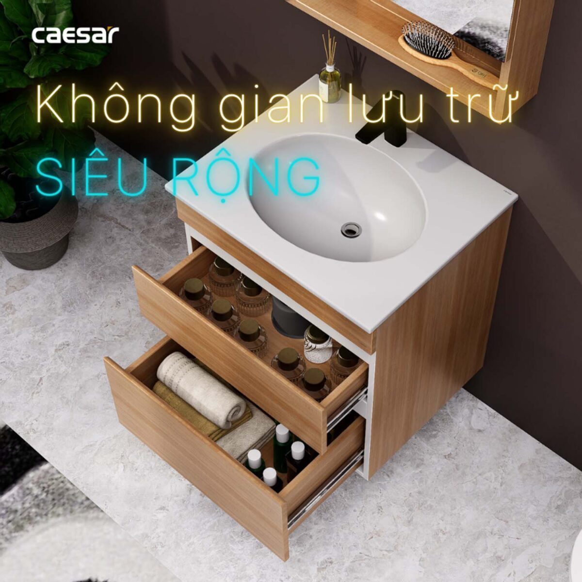 Tủ lavabo CAESAR LF5024 EH15024DDW7V - Ảnh 9