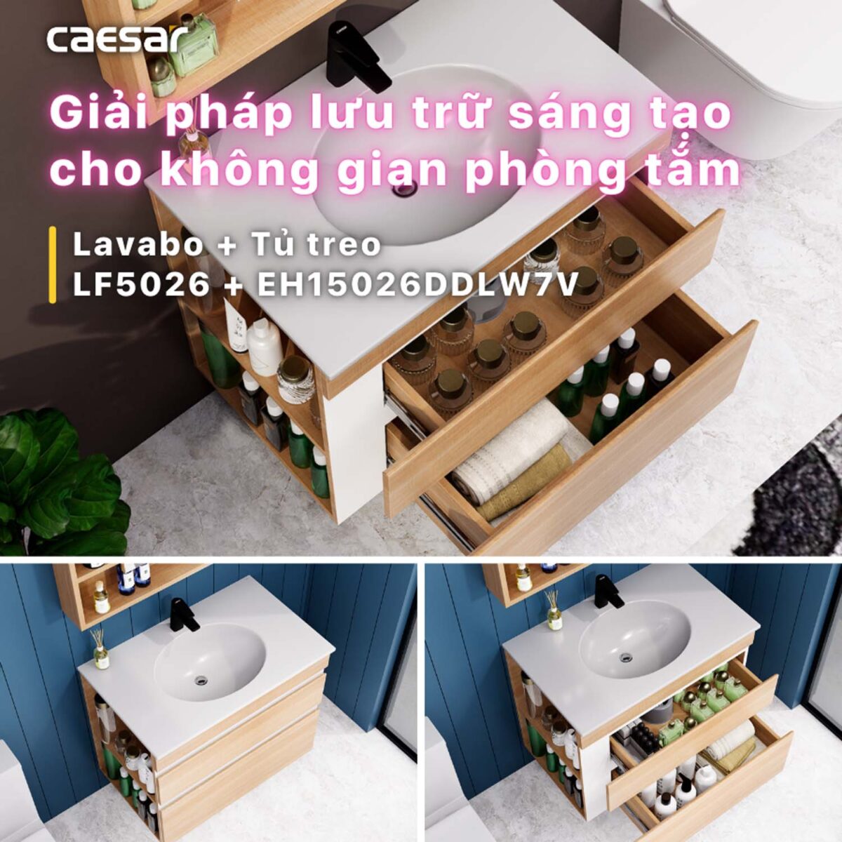 Tủ lavabo CAESAR LF5026 EH15026DDLW7V - Ảnh 11