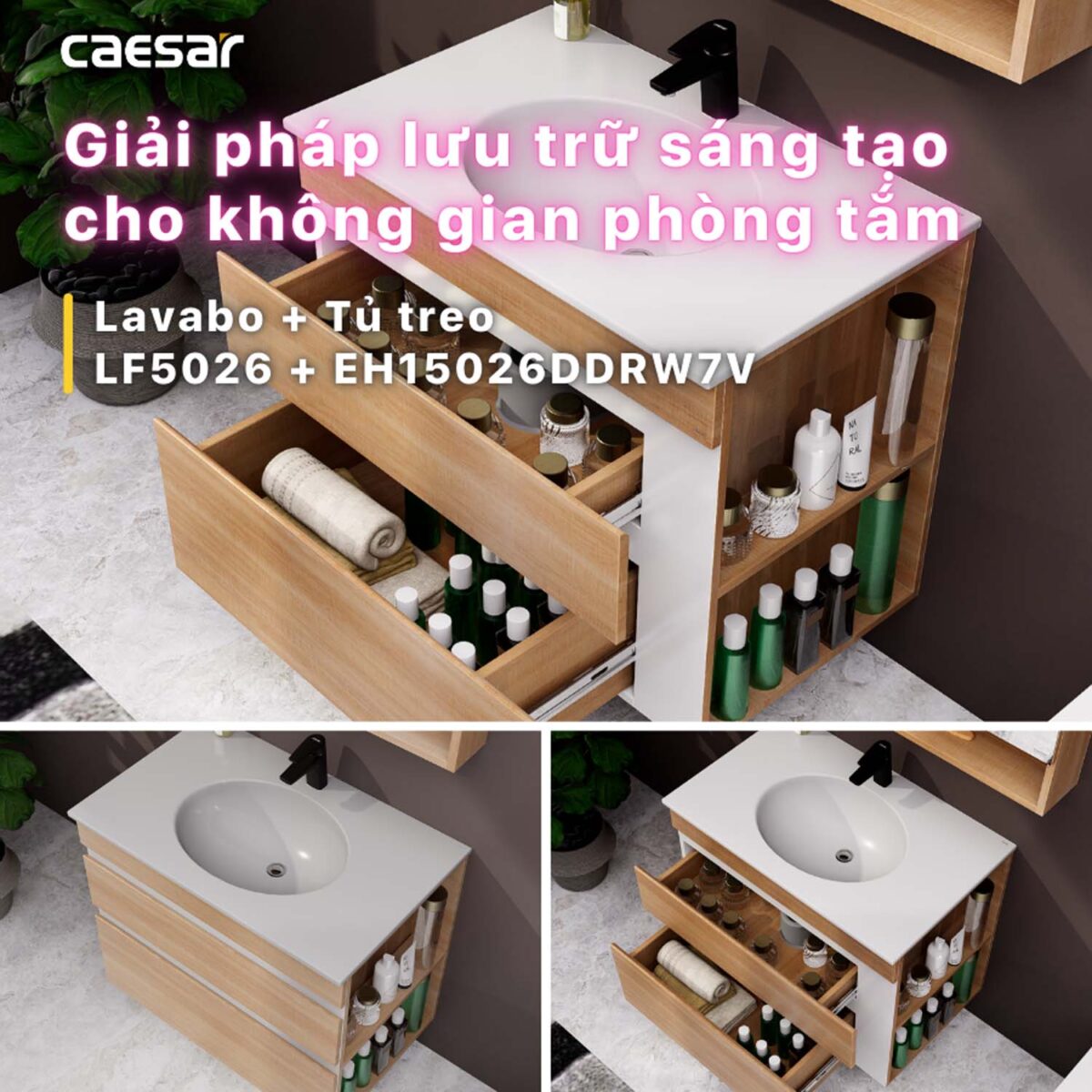 Tủ lavabo CAESAR LF5026 EH15026DDRW7V - Ảnh 11
