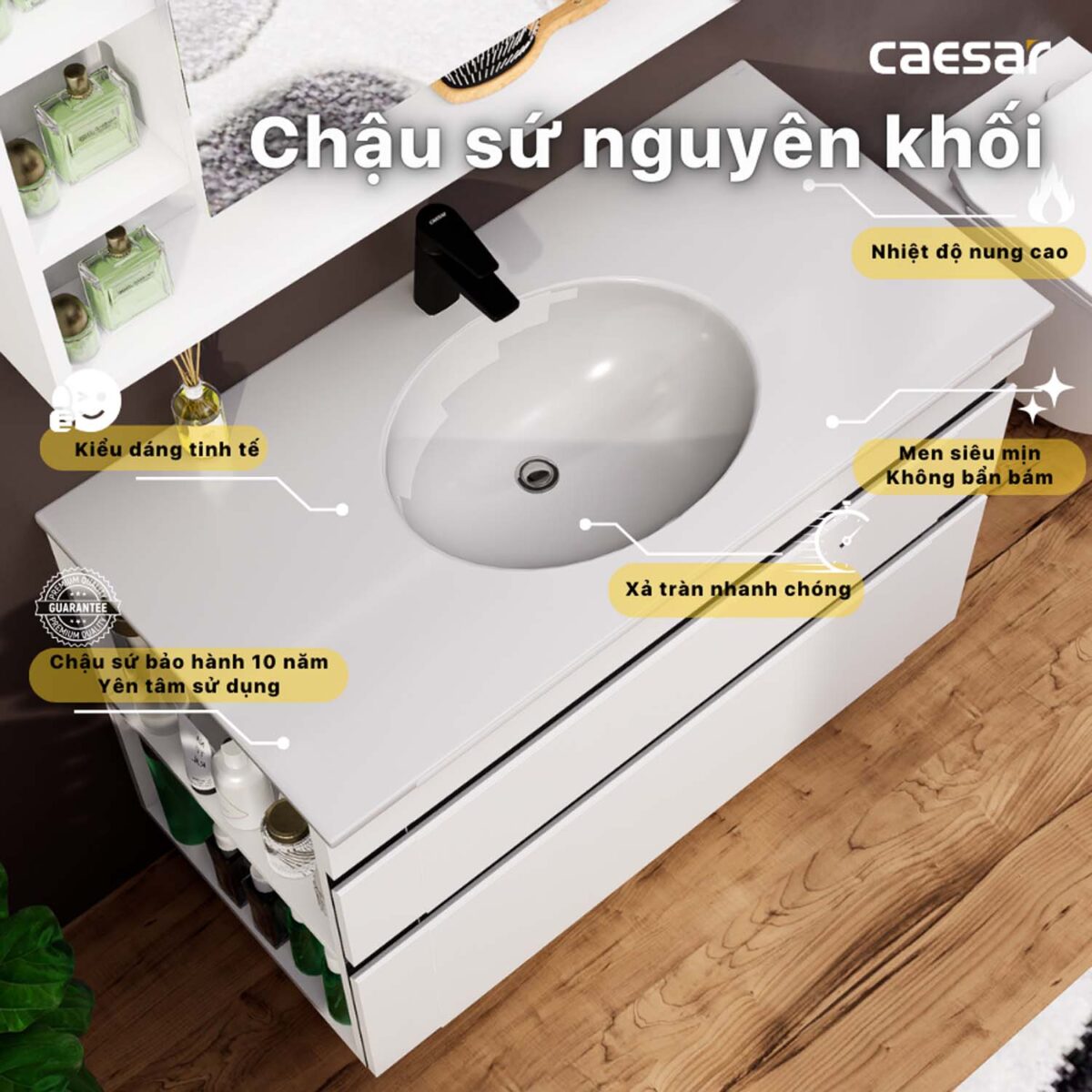 Tủ lavabo CAESAR LF5028 EH15028DDLV - Ảnh 6