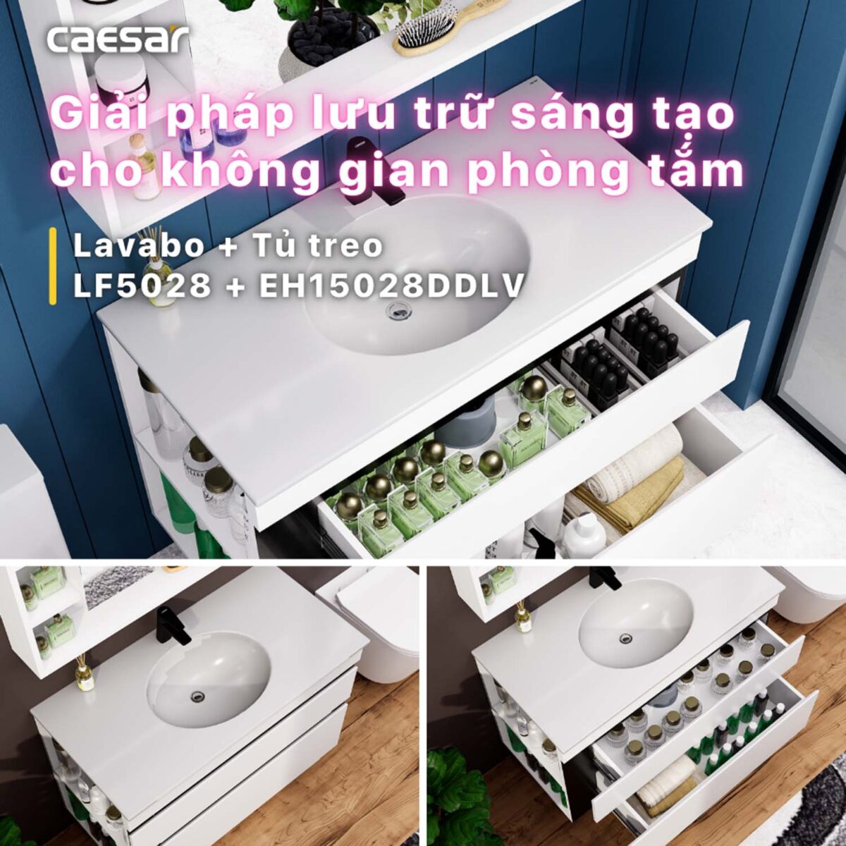 Tủ lavabo CAESAR LF5028 EH15028DDLV - Ảnh 11